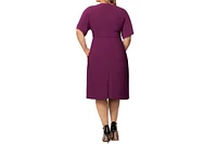 Kiyonna Plus Gia A-Line Midi Dress with Pockets