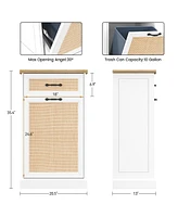gaomon Tilt Out Trash Cabinet with Natural Rattan