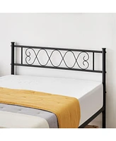 gaomon Twin Size Metal Platform Bed Frame with Headboard and Footboard, Heart Shaped Bed Frame