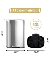 gaomon Hands-Free Stainless Steel Trash Can with Lid Soft Close
