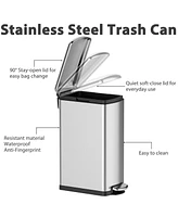 gaomon Kitchen Trash Can Set, 13.2 Gal & 2.11 Gal Stainless Steel Waste Bins