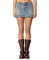 Edikted Women's Gigi Carpenter Denim Mini Skirt