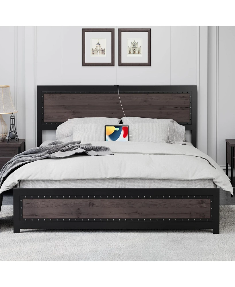 gaomon Full Size Bed Frame with Headboard