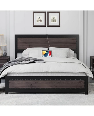 gaomon Full Size Bed Frame with Headboard