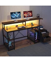 gaomon Computer Gaming Desk with File Drawers