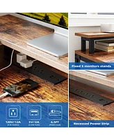 gaomon L Gaming Desk, 68" Home Office Desk with File Drawer & Power Outlet