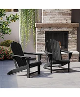 WestinTrends Outdoor Patio Hdpe Adirondack Chairs With Cup Holders (Set of