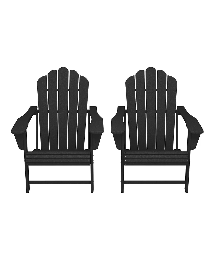 WestinTrends Outdoor Patio Hdpe Adirondack Chairs With Cup Holders (Set of