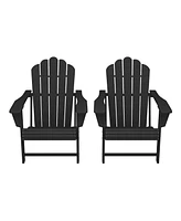 WestinTrends Outdoor Patio Hdpe Adirondack Chairs With Cup Holders (Set of