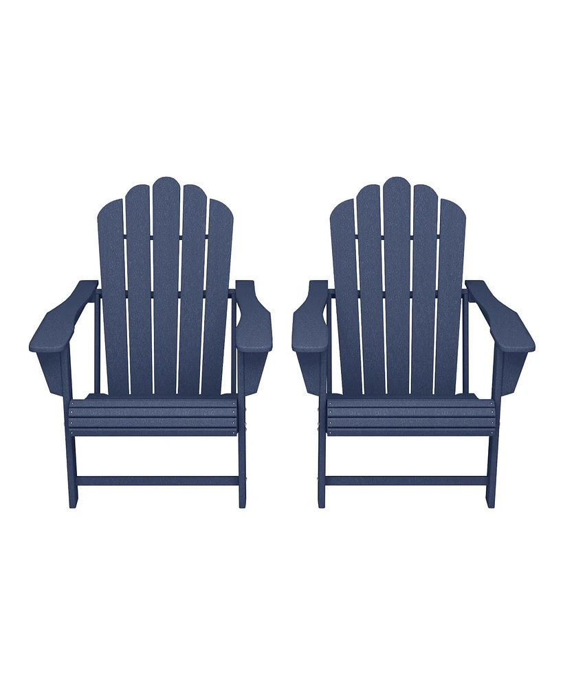 WestinTrends Outdoor Patio Hdpe Adirondack Chairs With Cup Holders (Set of