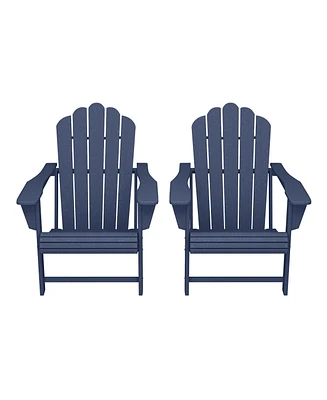 WestinTrends Outdoor Patio Hdpe Adirondack Chairs With Cup Holders (Set of