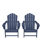 WestinTrends Outdoor Patio Hdpe Adirondack Chairs With Cup Holders (Set of