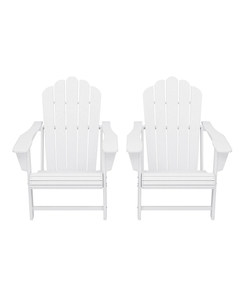 WestinTrends Outdoor Patio Hdpe Adirondack Chairs With Cup Holders (Set of