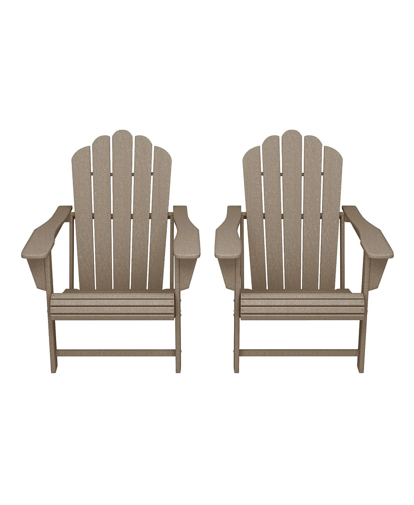 WestinTrends Outdoor Patio Hdpe Adirondack Chairs With Cup Holders (Set of