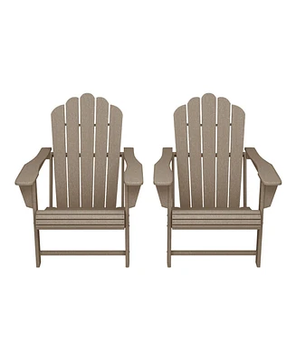 WestinTrends Outdoor Patio Hdpe Adirondack Chairs With Cup Holders (Set of