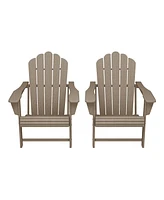 WestinTrends Outdoor Patio Hdpe Adirondack Chairs With Cup Holders (Set of