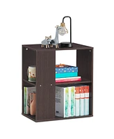 Gouun 2-Tier Side End Table with Storage Shelves