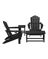 WestinTrends 4-Piece Adirondack Chairs with Cup Holders and Table Set