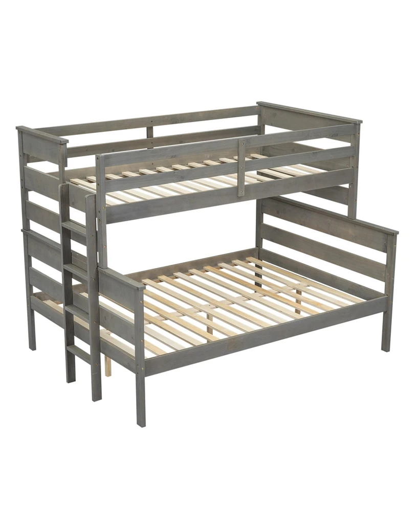 Boyel Living Wood Twin Xl over Queen Bunk Bed with Ladder