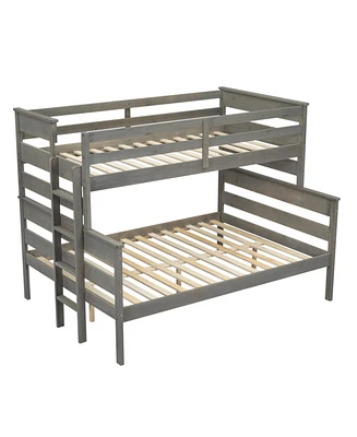 Boyel Living Wood Twin Xl over Queen Bunk Bed with Ladder