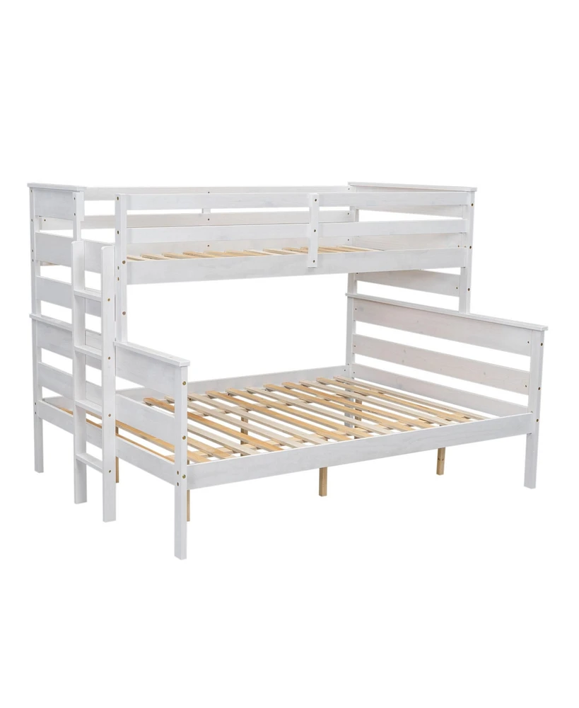 Boyel Living Wood Twin Xl over Queen Bunk Bed with Ladder