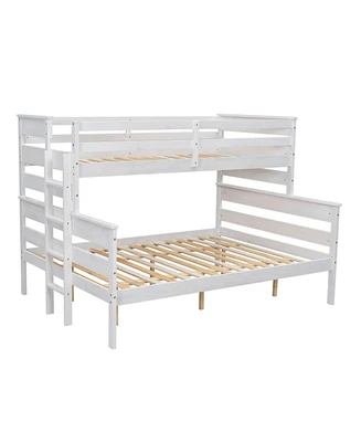 Boyel Living Wood Twin Xl over Queen Bunk Bed with Ladder