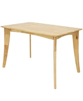 Sunnydaze Decor James 4-Foot Mid-Century Modern Solid Rubberwood Dining Table - Natural