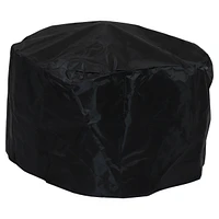 24.5-Inch Black Steel Wood-Burning Fire Pit with Copper-Colored Trapezoid Pattern - Includes Protective Pvc Cover