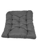 Sunnydaze Decor Andrei 2-Person Egg Chair Cushion Replacement - 3-Piece Double Egg Chair Outdoor Cushion and Pillow Set - Dark Gray