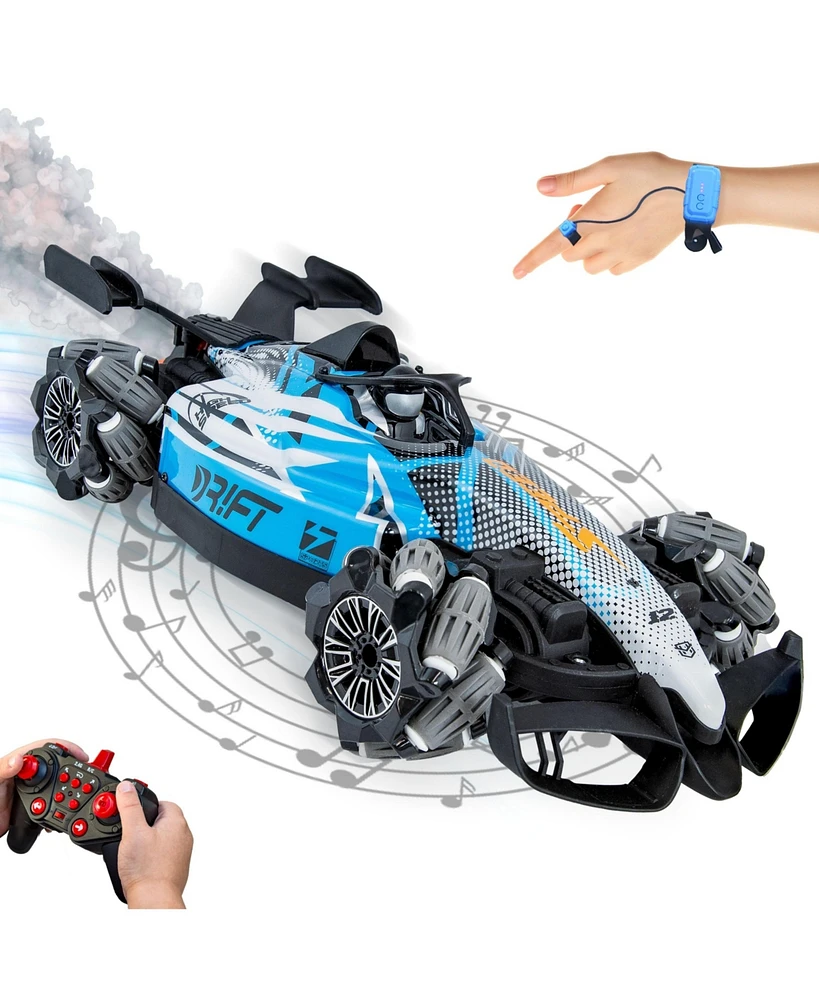 Sunnydaze Decor Stupendous Stunts Kids Remote Control Car - Rc Car with Lights, Sounds, Steam for Ages 6+ - 360-Degree Rotation