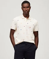 Tommy Hilfiger Men's Regular Fit Allover Flag Polo Shirt