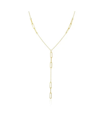 The Lovery Paperclip Lariat Necklace 14K Gold