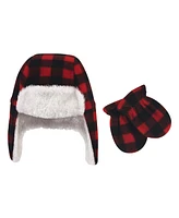 Hudson Baby Boys Fleece Trapper Hat and Mitten 2pc Set