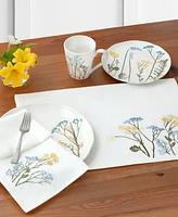 Lenox Wildflowers Border Embroidered 19" x 19" Napkin, Set of 4