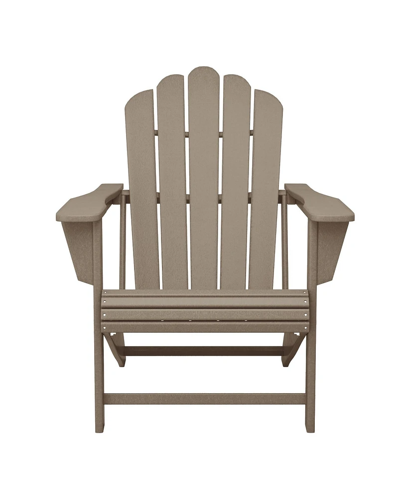 WestinTrends Outdoor Patio Hdpe Adirondack Chair With Cup Holder