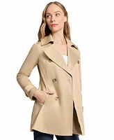 Jones New York Petite Notched-Lapel Belted Trench Coat