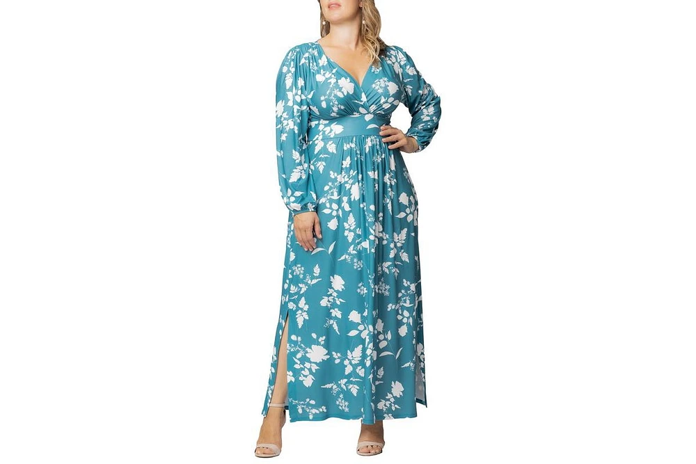 Kiyonna Plus Kelsey Long Sleeve Maxi Dress