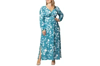 Kiyonna Plus Kelsey Long Sleeve Maxi Dress