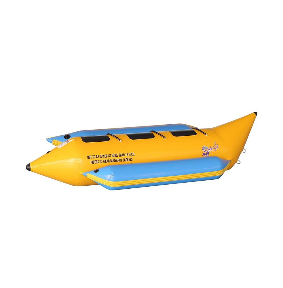 SereneLife 3-Person Inflatable Banana Boat, With Foot Pump & Repair Kit