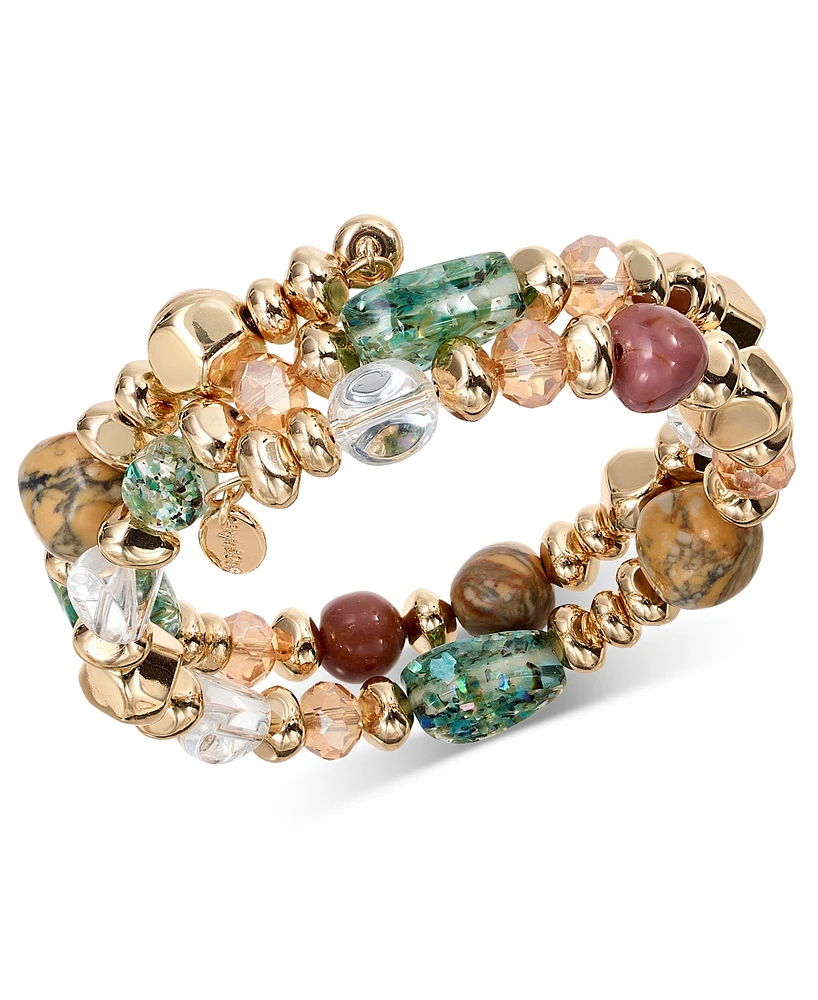 Style & Co Beaded Gold-Tone Coil Bracelet, Exclusively at Macy's