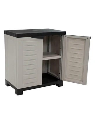 Sunnydaze Decor Freestanding Storage Cabinet with Doors and Adjustable Shelf - Tool-Free Assembly - Gray - 25.5" H