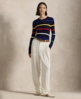 Polo Ralph Lauren Women's Striped Cable-Knit Cotton Sweater