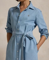 Polo Ralph Lauren Women's Cotton Chambray Belted Shirtdress