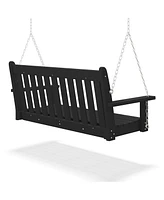 WestinTrends Outdoor Patio Hdpe Hanging Front Porch Swing Bench