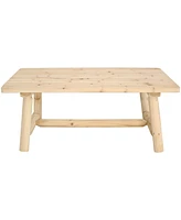 Sunnydaze Decor Unfinished Rustic Wooden Coffee Table - Indoor Home or Cabin - 41-Inch