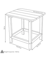 Sunnydaze Decor 14.75-Inch Square All-Weather Adirondack-Style Outdoor Side Table - 100 lb Weight Capacity Red