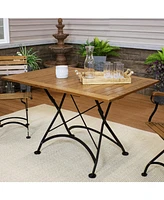 47" x 31" European Chestnut Wood Folding Dining Table - For Indoor or Outdoor Use