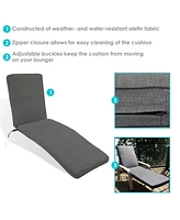 Sunnydaze Decor 72-Inch Outdoor Water-Resistant Patio Chaise Lounge Cushion - Gray