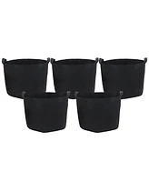 Garden Grow Bag with Handles Nonwoven Polypropylene Fabric, Black