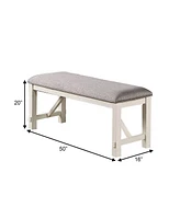 Slickblue Dining Bench with Fabric Padded Seat and Rubberwood Frame for Comfortable Seating